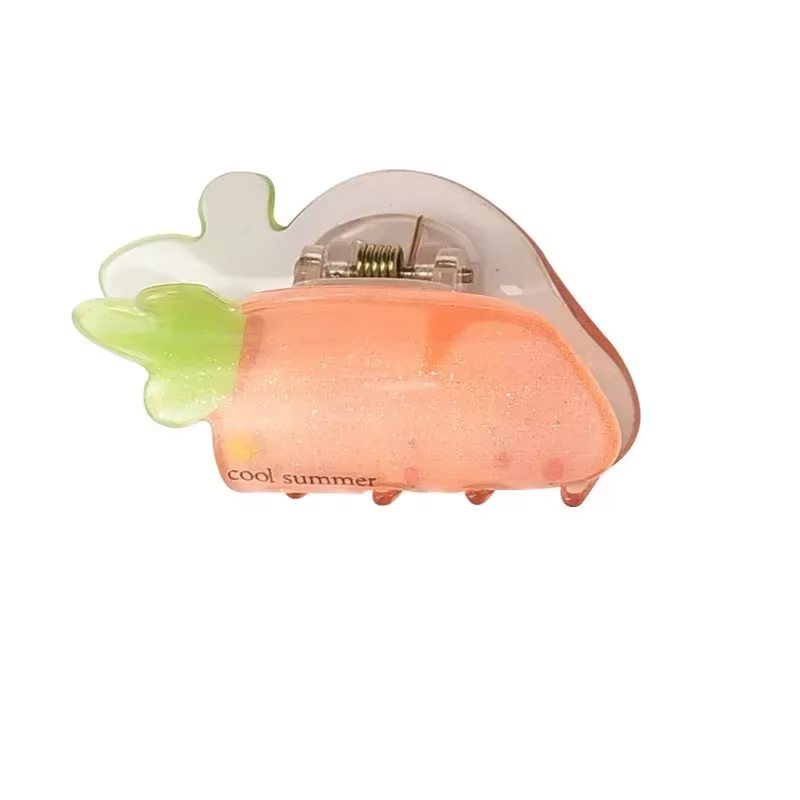 Pinces à cheveux en acrylique arc-en-ciel fruits, pince à cheveux requin pour femmes et filles, couv