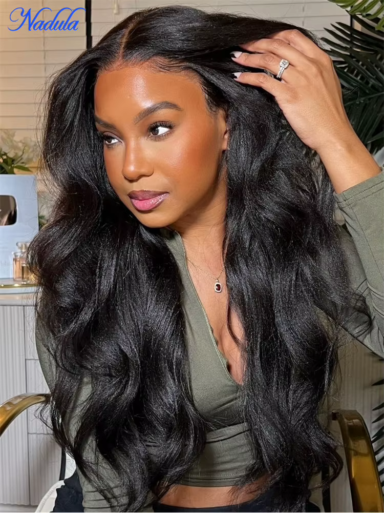 Nadula cordon Yaki droite sans colle perruque cheveux humains 7x5 Bye Bye noeuds Gueless perruque ch