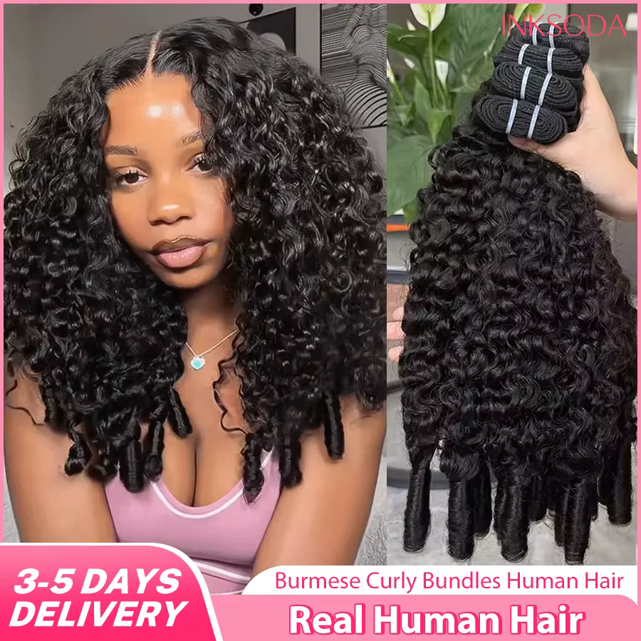 Extensions de cheveux humains bouclés birmans 100% vierges, tissage 15A, cheveux naturels bruts, poi