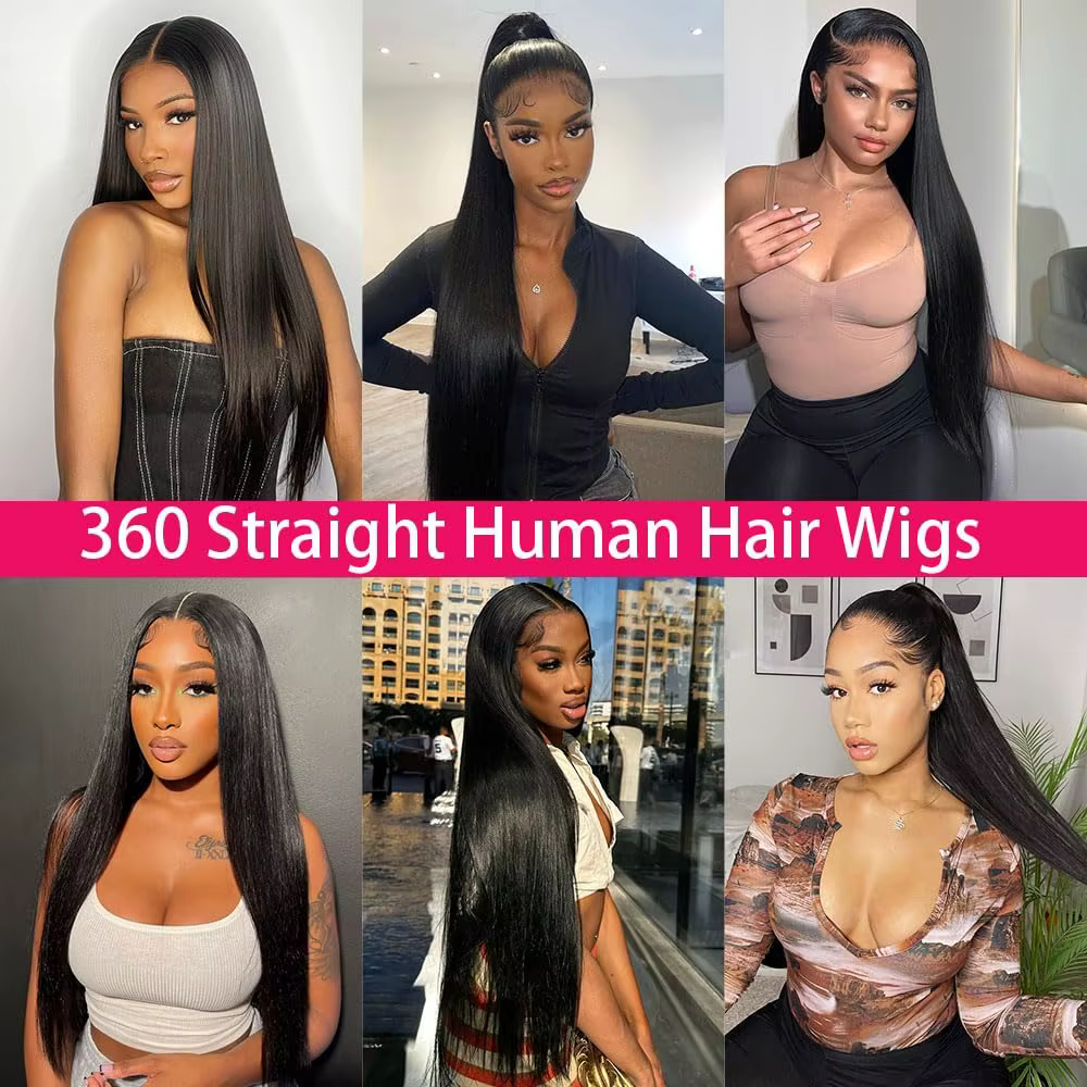 13x4 13x6 360 HD Transparent Lace Frontal Human Hair Wigs Brazilian Bone Straight Wigs Full Lace Fro