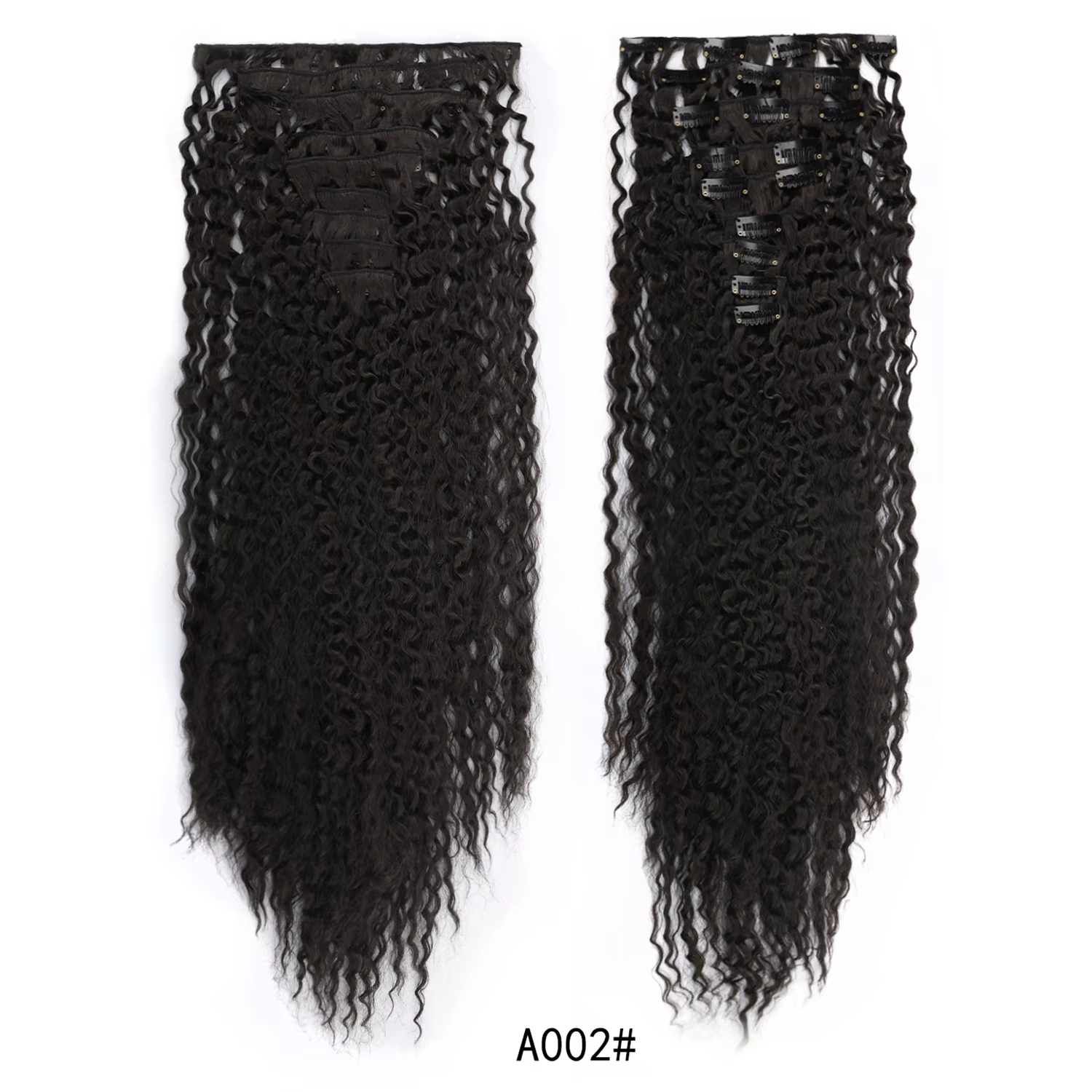 Extensions capillaires synthétiques bouclées et épaisses de 22 pouces, 9 pièces/ensemble, tête compl