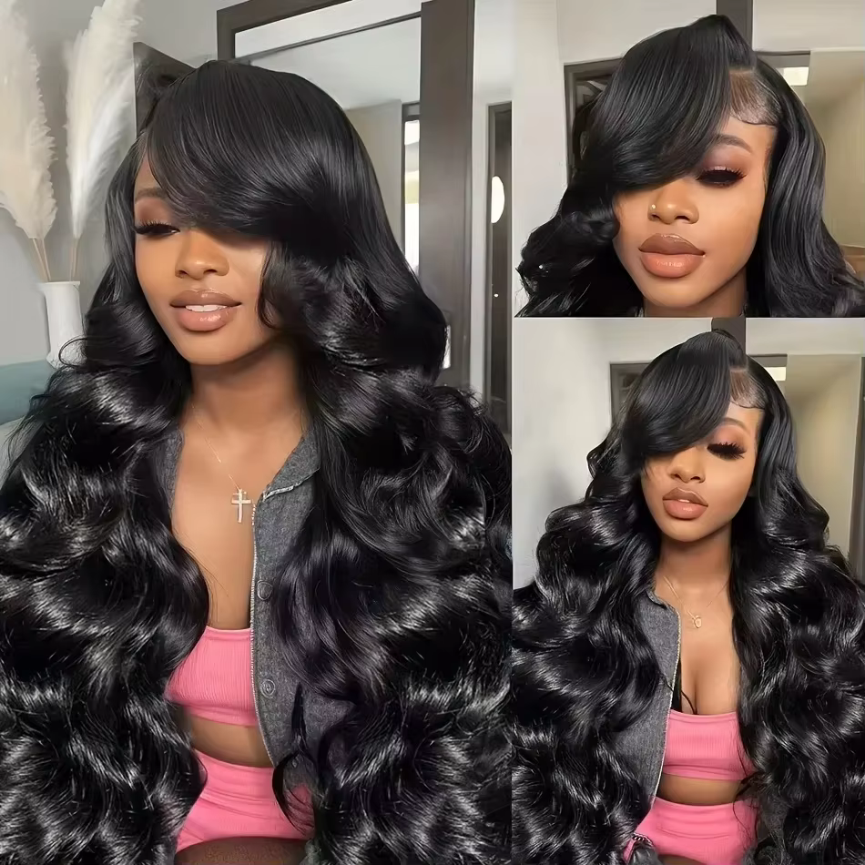 Perruque Lace Frontal Wig Body Wave brésilienne naturelle, cheveux humains, 13x6 HD, 30 40 pouces, 1