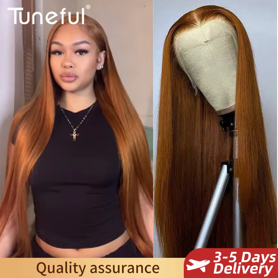 13x6 gingembre blond couleur cheveux humains avant de lacet perruques 180% HD dentelle frontale perr