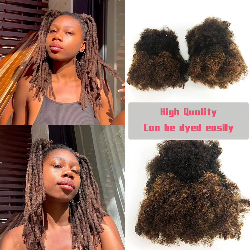 Extensions de cheveux Afro crépus bouclés, Microlocs, tressage humain, cheveux en vrac pour tresser,