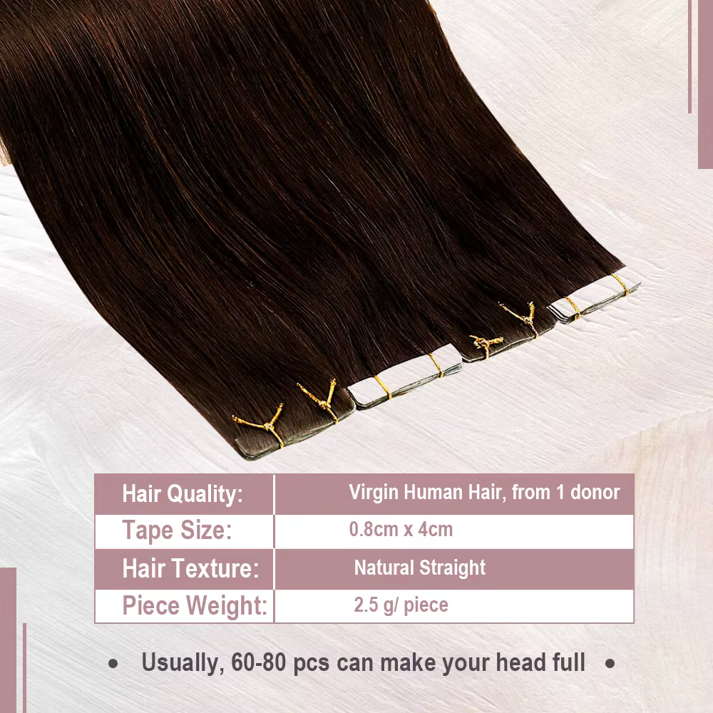 [12 mois] Ugeat ruban Invisible dans les Extensions de cheveux humains 10A Grade sans couture peau t