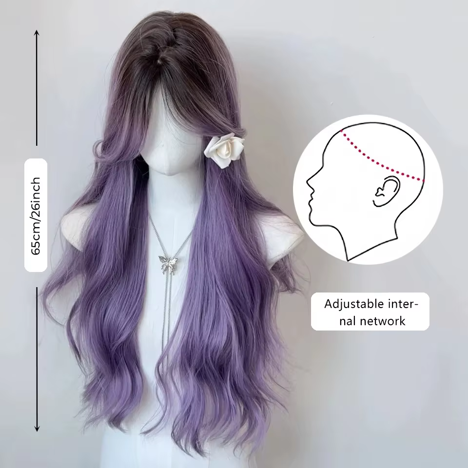 OLACARE longue vague de corps noir marron violet Cosplay perruques résistant à la chaleur perruques