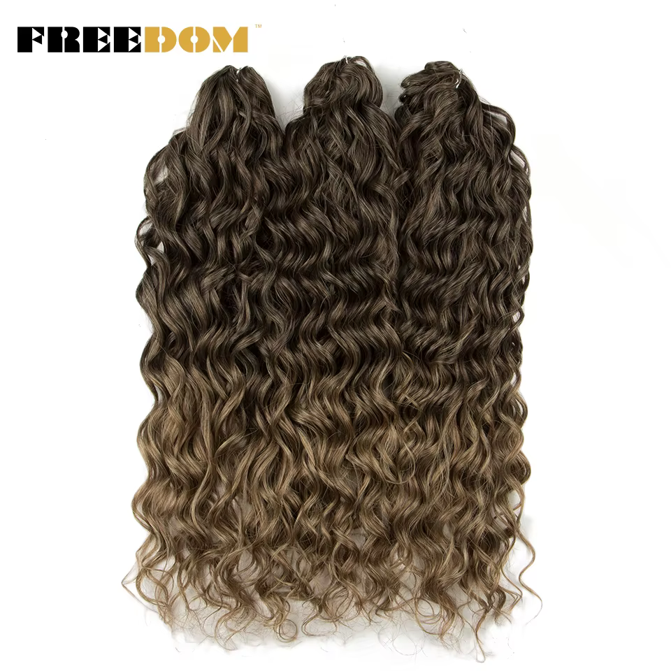 Extensions de cheveux synthétiques tressées Deep Wave Jessica Hair, 20 pouces, 300g, couleur ombrée 
