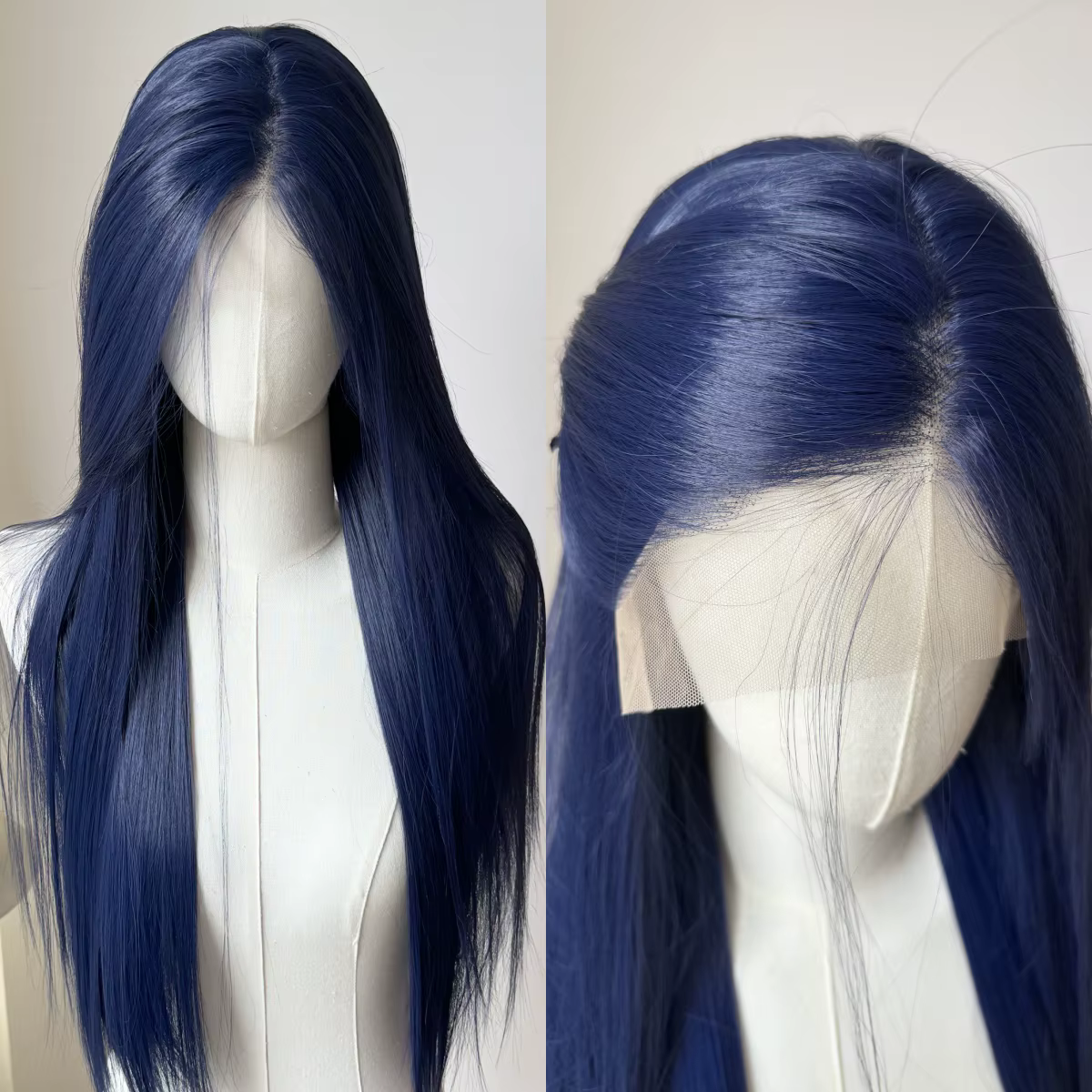 Perruque avant en dentelle brune pour femme, cheveux longs et raides, haute qualité, degré de chaleu