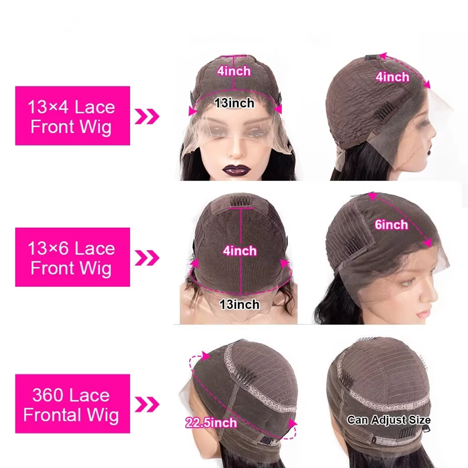 Perruque Lace Wig Body Wave Brésilienne Naturelle Sans Colle, Cheveux Pre-Plucked, Transparent, Blin