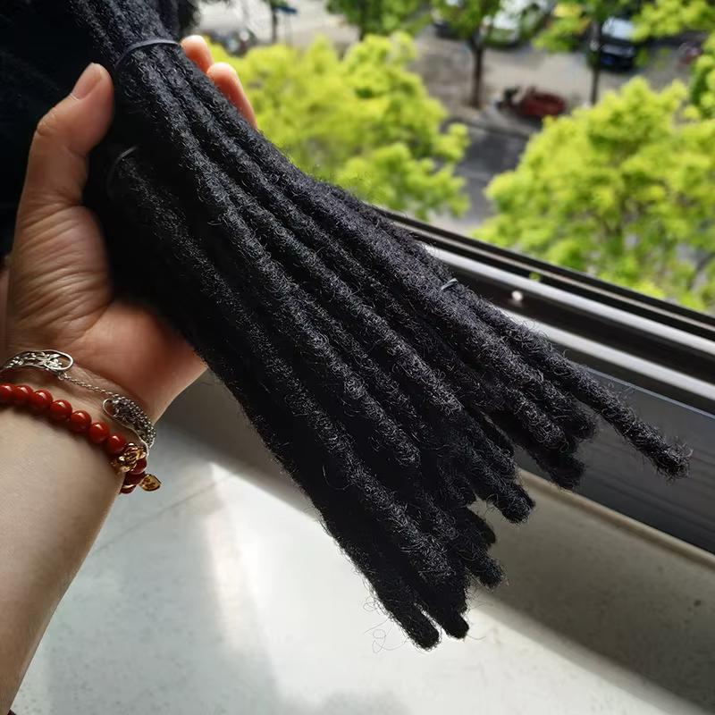 Extensions de dreadlocks en cheveux naturels 0,4/0,6/0,8 cm, extensions de locs permanentes en cheve