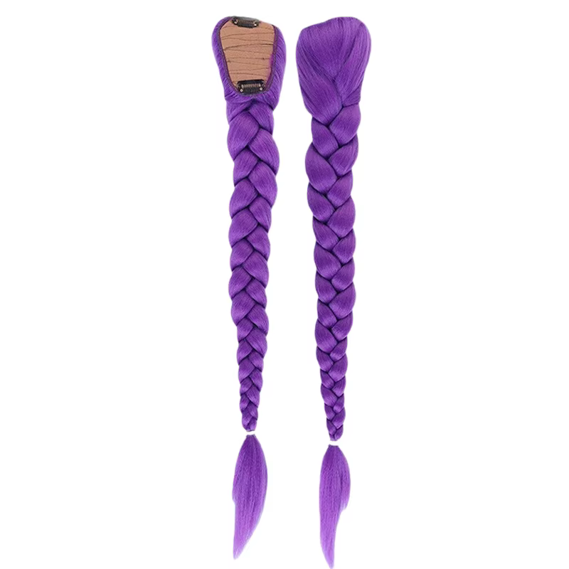 KPop Anime personnage Cosplay perruque violette pour enfants filles Anime Costume coiffure 26 pouces