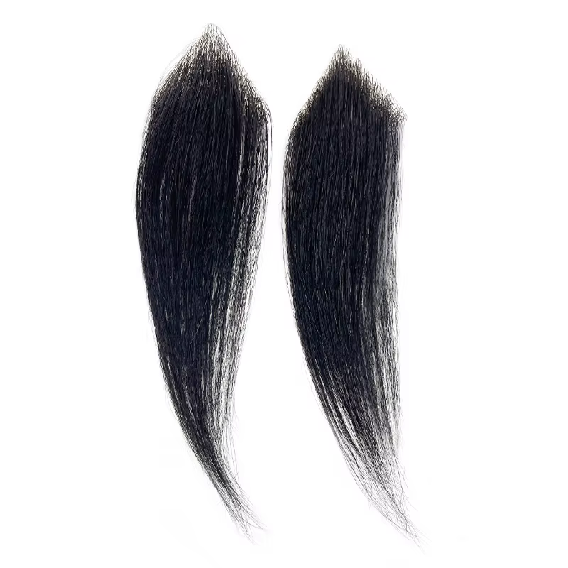 100% cheveux humains hommes PU front Patch postiche favoris toupet Invisible sans couture Ultra minc