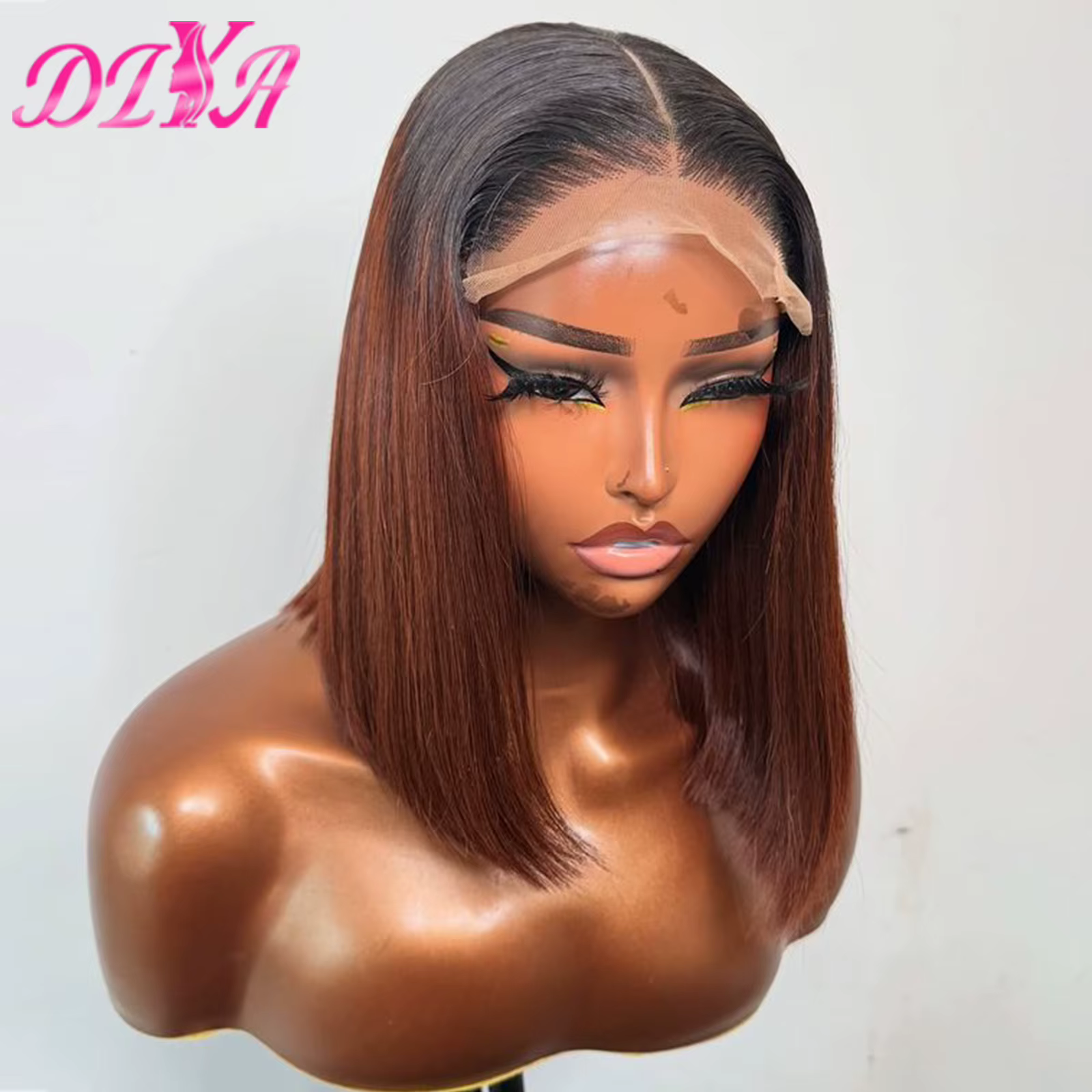 Perruque Bob Lace Closure Wig naturelle, cheveux humains vietnamiens, Double densité, Double os tiré