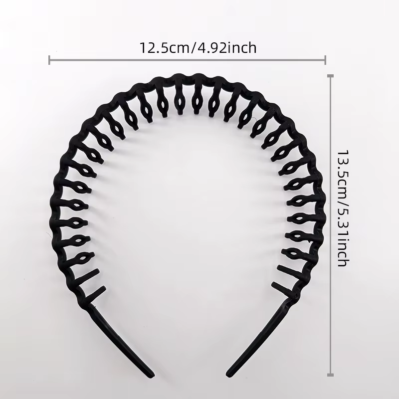 Lot de 3 Bandeaux Tendance Ondulés pour Femmes, Couleur Unie, Antidérapants à Dents, pour Filles, La