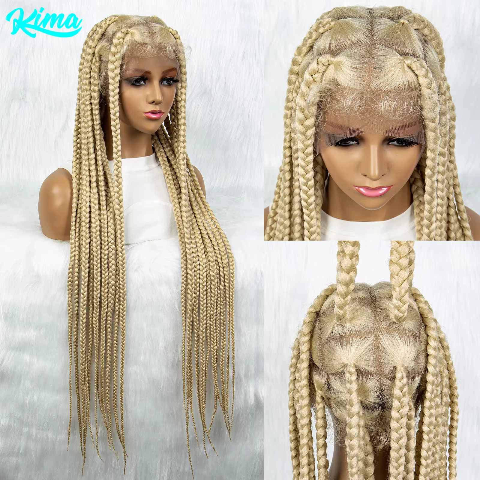 Perruques tressées pour femmes noires, tresses pleine dentelle Cornrow, perruque avant en dentelle s