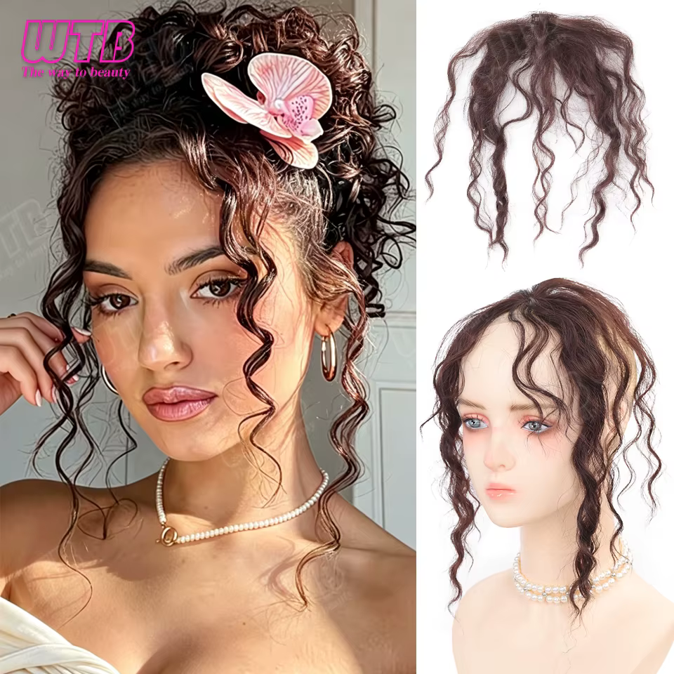Perruque synthétique WTB à franges crochetées à la main, style BB Clip, cheveux bouclés en laine, pe