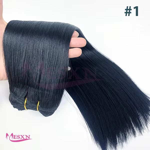 MESXN Extensions de trame de cheveux paquets européens Remy 100% Extension de cheveux humains droite