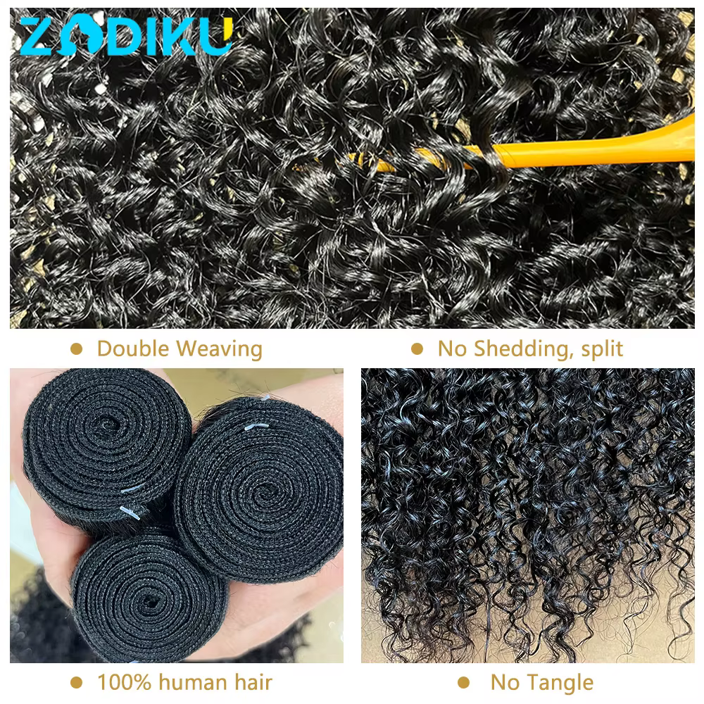 262626 Pouces Tissage Humain Hair Curly Wave Tissage Brésilien 100% Cheveux Humain 12A Tissage Ondul