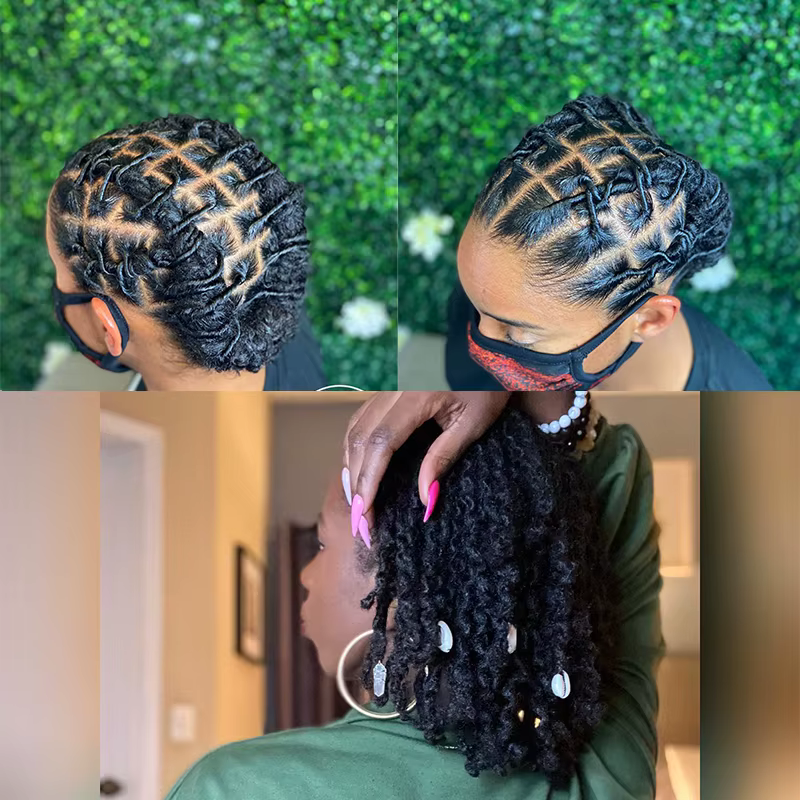Extensions de cheveux Afro crépus bouclés, Microlocs, tressage humain, cheveux en vrac pour tresser,