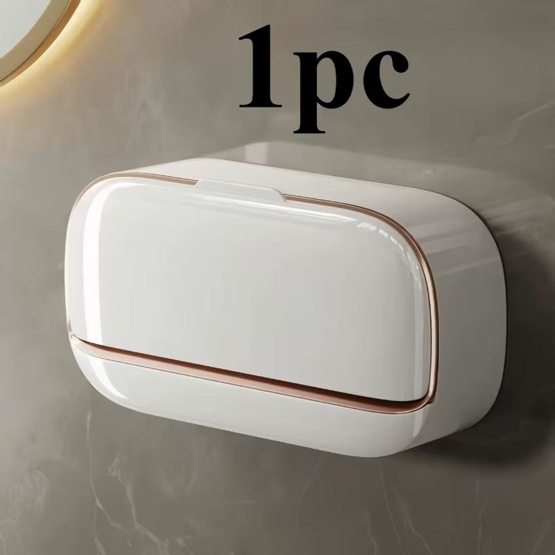 Élégante porte-savon mural avec drainage, sans perçage, boîte de rangement haut de gamme pour salle 