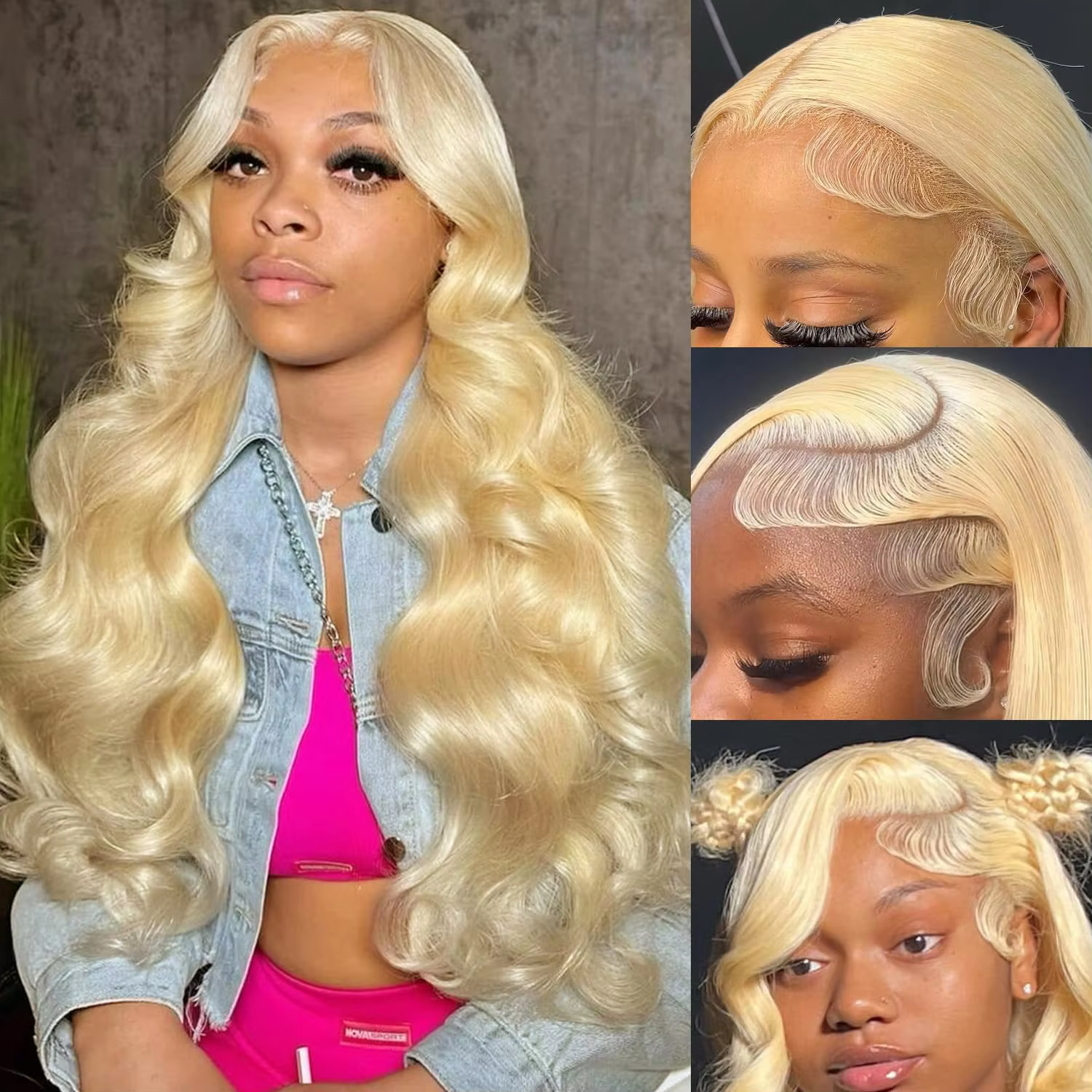 Perruque Lace Frontale 13x6 en Cheveux Humains, Ondulée, Blonde, Densité 220, Ligne de Cheveux Natur