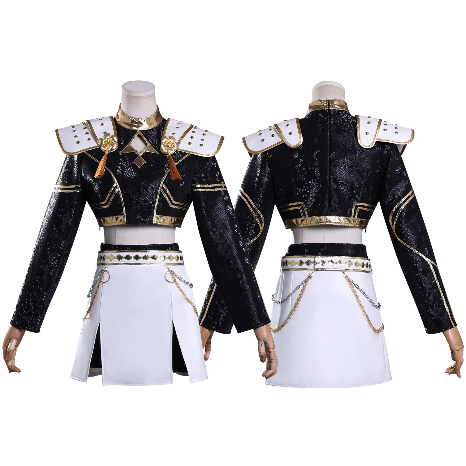 Expédition urgente Zoey Mira Rumi Cosplay Kpop Cosplay perruque femmes enfant fille noir doré costum