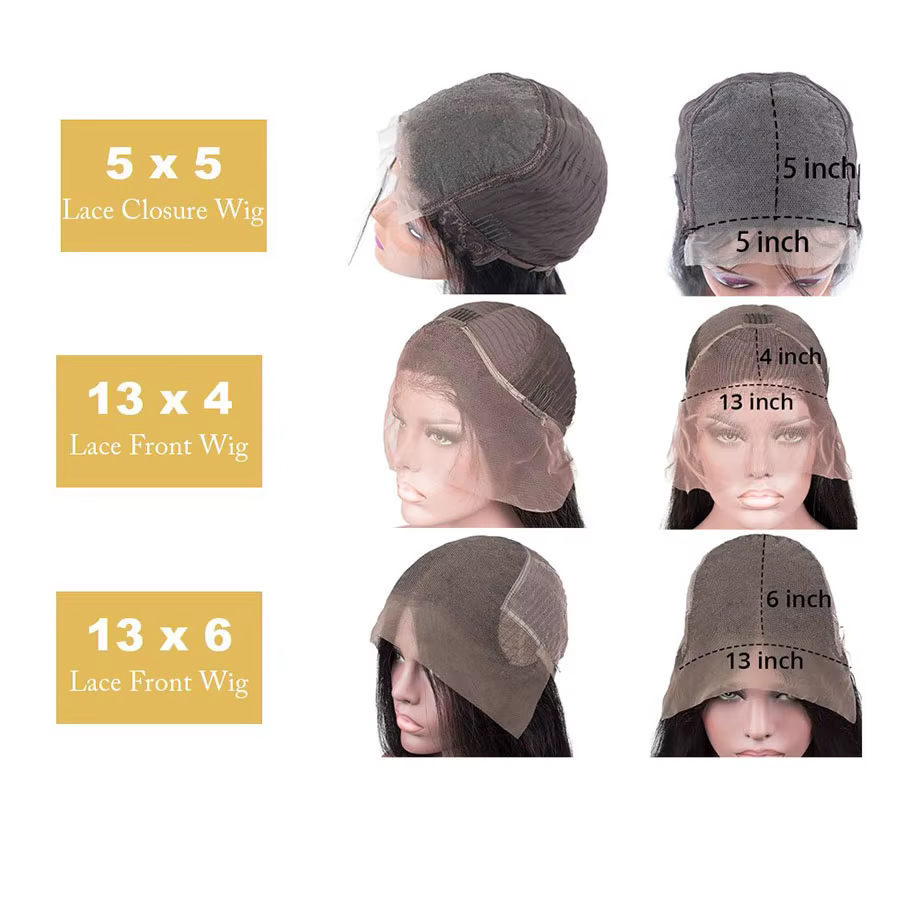 Perruque Lace Closure Wig Body Wave Naturelle, Cheveux Humains, 5x5, 13x4, 13x6, Bon Marché, 100%, p