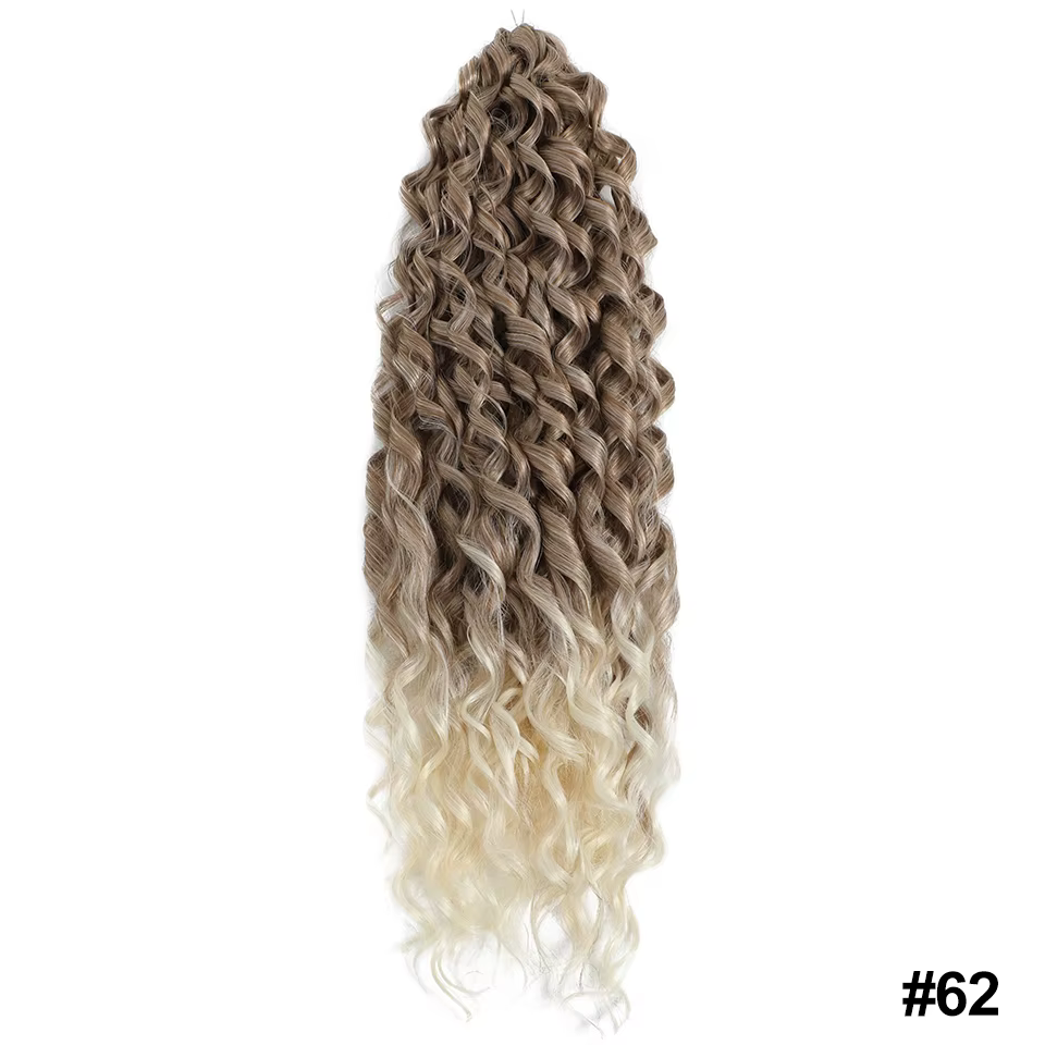 3-5 pièces Jessica Hair Extensions de cheveux synthétiques à tresser, Ondulés profonds, Bouclés au c