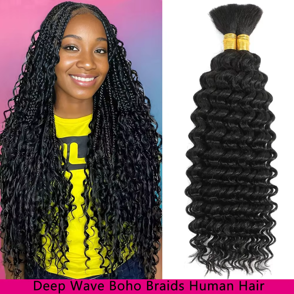 Deep Wave Braiding Hair Tissage Cheveux Humains Meche Tissage Humain Hair Crochet Cheveux Naturels 2