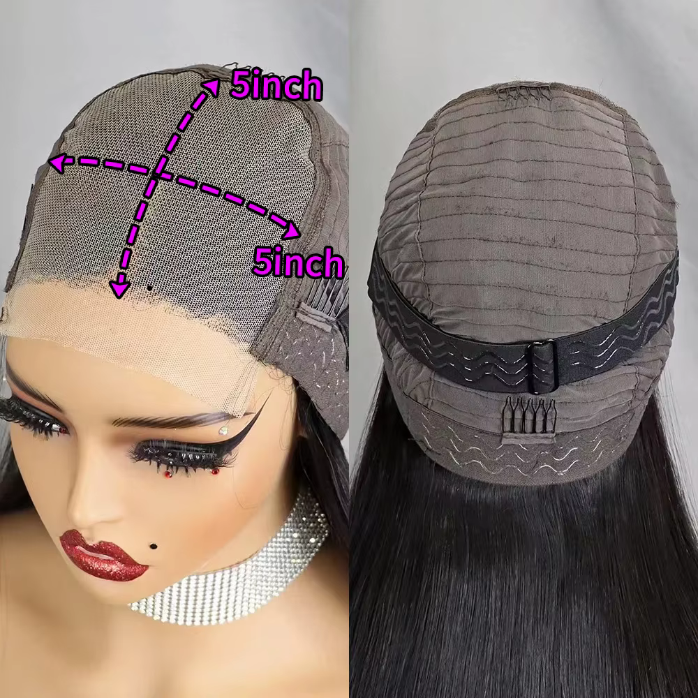 Perruques de cheveux humains bouclés en spirale ombré foncé sans colle 350% 5x5, avec fermeture en d