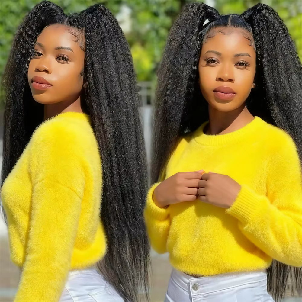 Soldes Exceptionnelles : Lots de Cheveux Raides Kinky avec Closure Frontale HD Transparente et Bundl