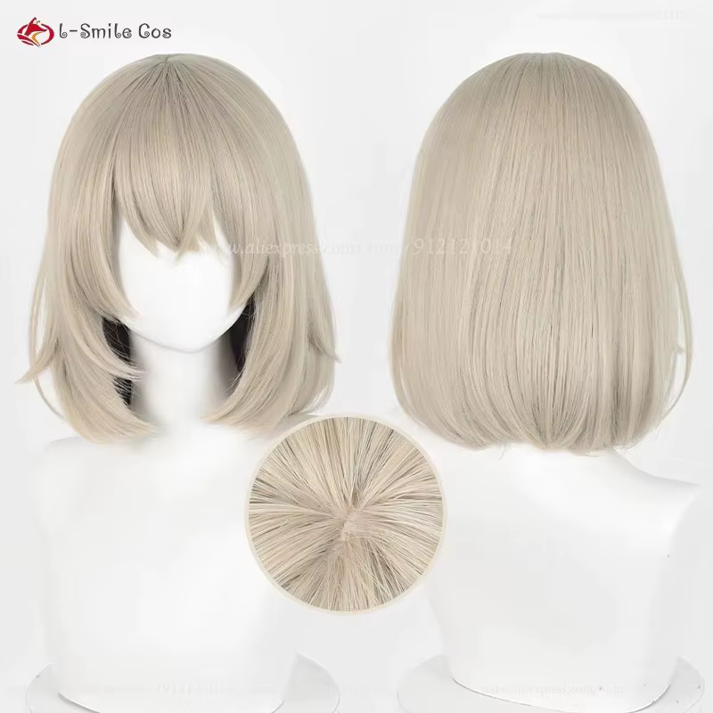 Anime Falin Touden Cosplay perruque 35 cm court gris or femmes perruques résistant à la chaleur chev