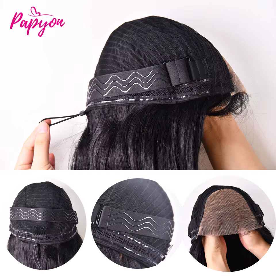 6x4 Straight Drawstring Human Hair Wig Perruques Cheveux Humains Sans Colle cordon de serrage 4x4 Re
