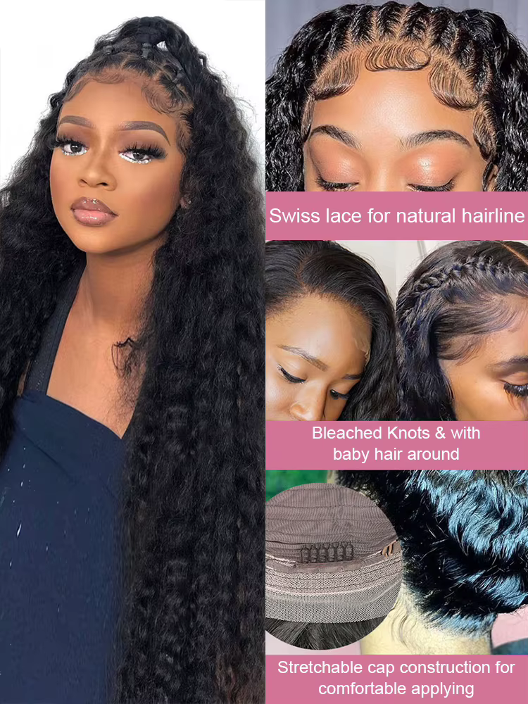 200 densité eau bouclés 13x6 HD dentelle frontale perruques de cheveux humains brésilien 30 40 pouce