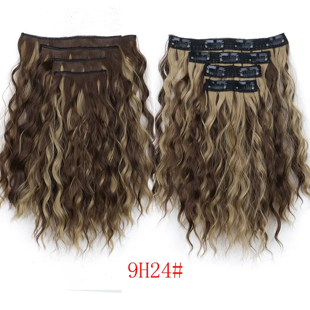 Ensemble d'extensions de cheveux synthétiques à clipser pour femmes et filles, postiches bouclées on