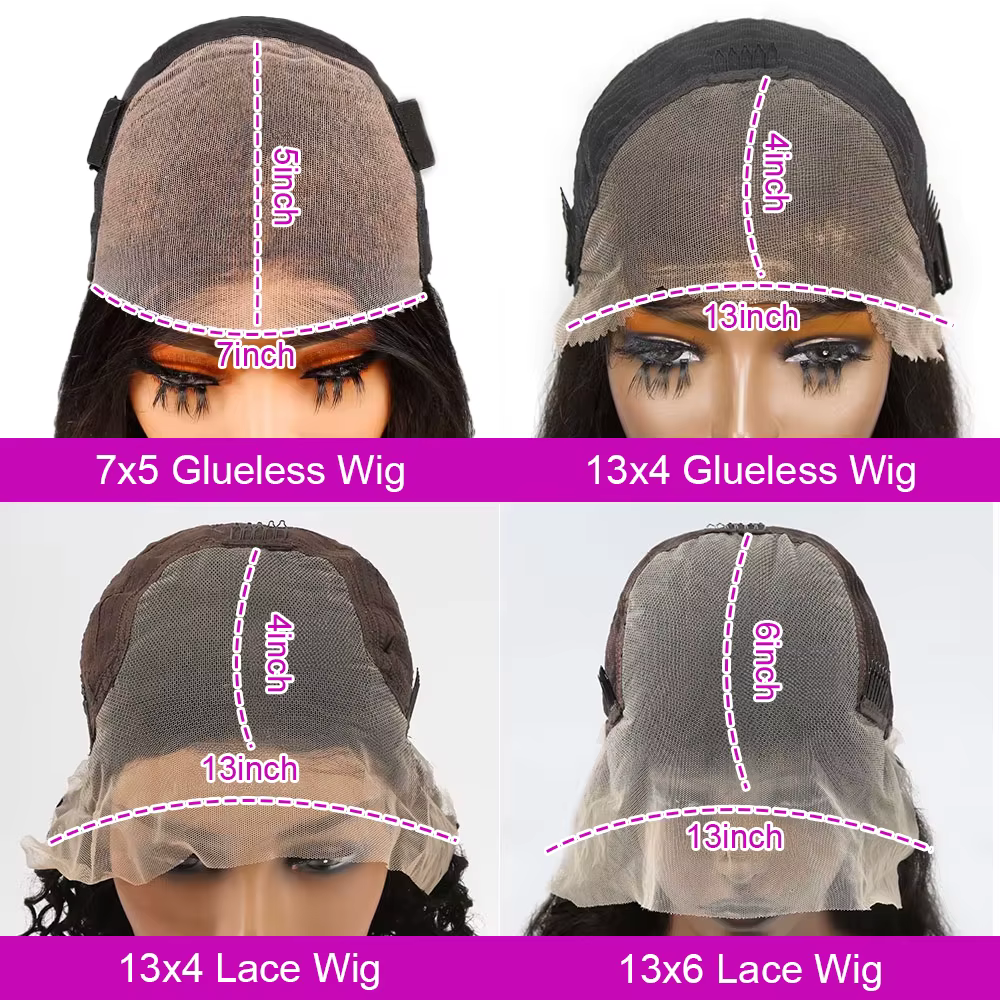 Perruque Lace Front Wig naturelle brésilienne bouclée sans colle, cheveux courts, 13x4, Deep Water W