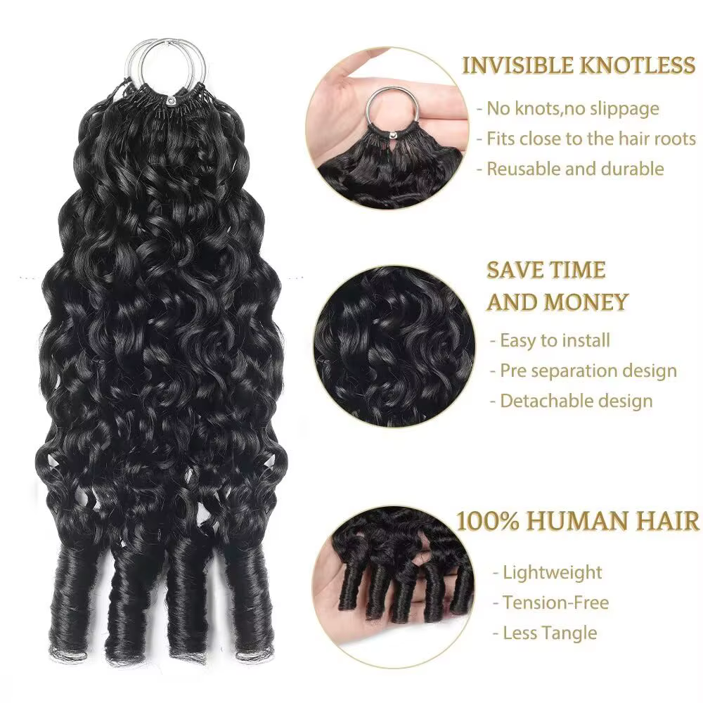 Cheveux humains bouclés birmanes pour crochet, 30 pouces, 120g, pré-séparés, pour femmes noires, lot