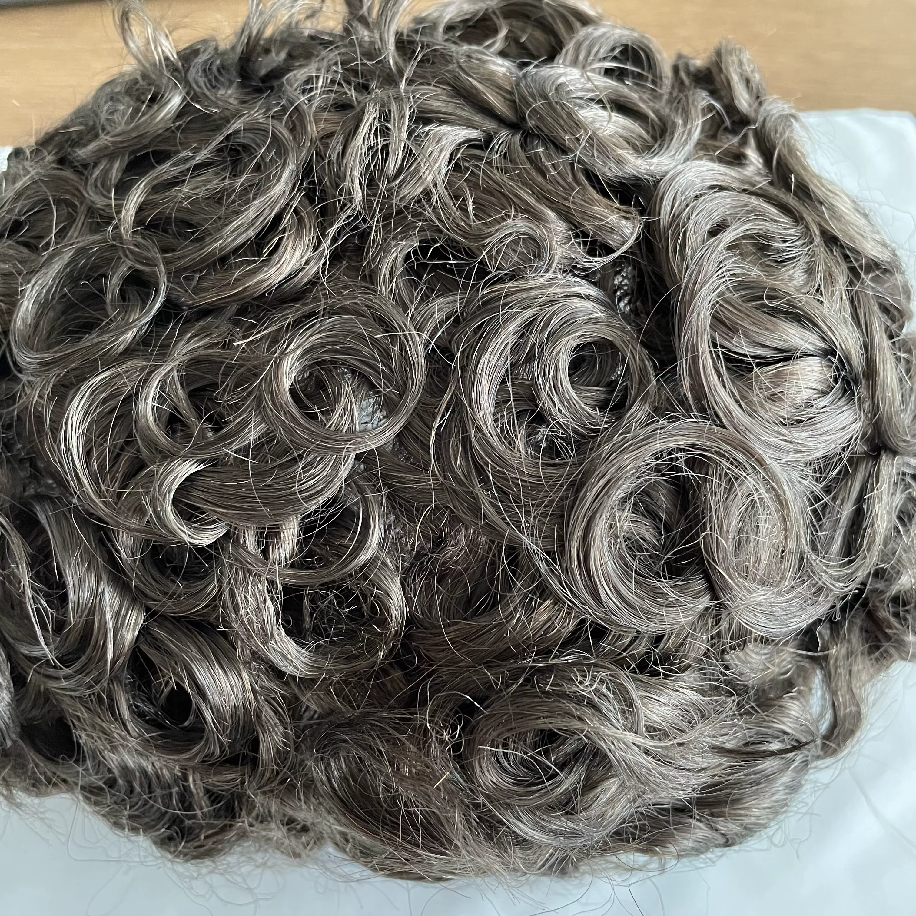 Toupet pour hommes, Base entièrement managable, super durable, naissance des cheveux naturelle boucl