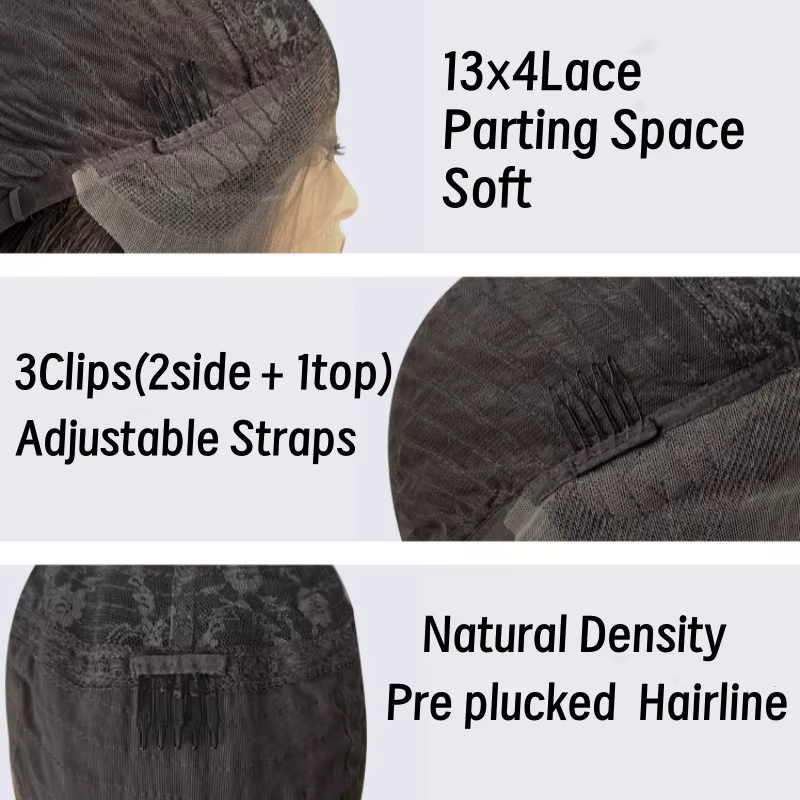 Perruque racines foncées Blonde marron Ombre ondulée Balayage dentelle avant ondulée synthétique den