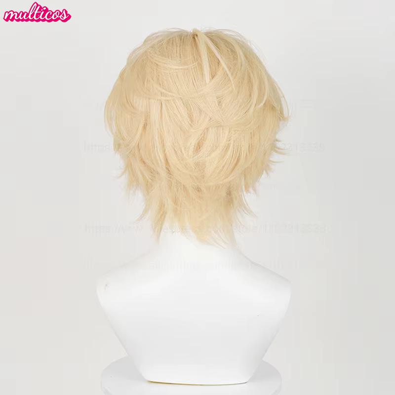 Perruque de Cosplay Luka courte Blonde de haute qualité, cheveux synthétiques résistants à la chaleu