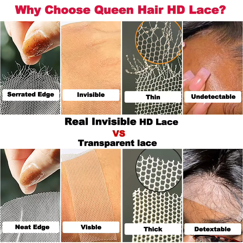 Queen Hair HD Loose Wave Closure Frontal Real Invisible Lace 13x6 13x4 4x4 5x5 Pre Plucked Lace Fron
