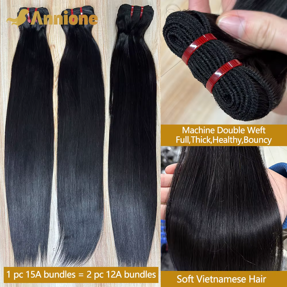 Lots de Cheveux Naturels 100% Humains 15A Double Drawn Cheveux Vietnamiens Bruts Lisses Non Traités
