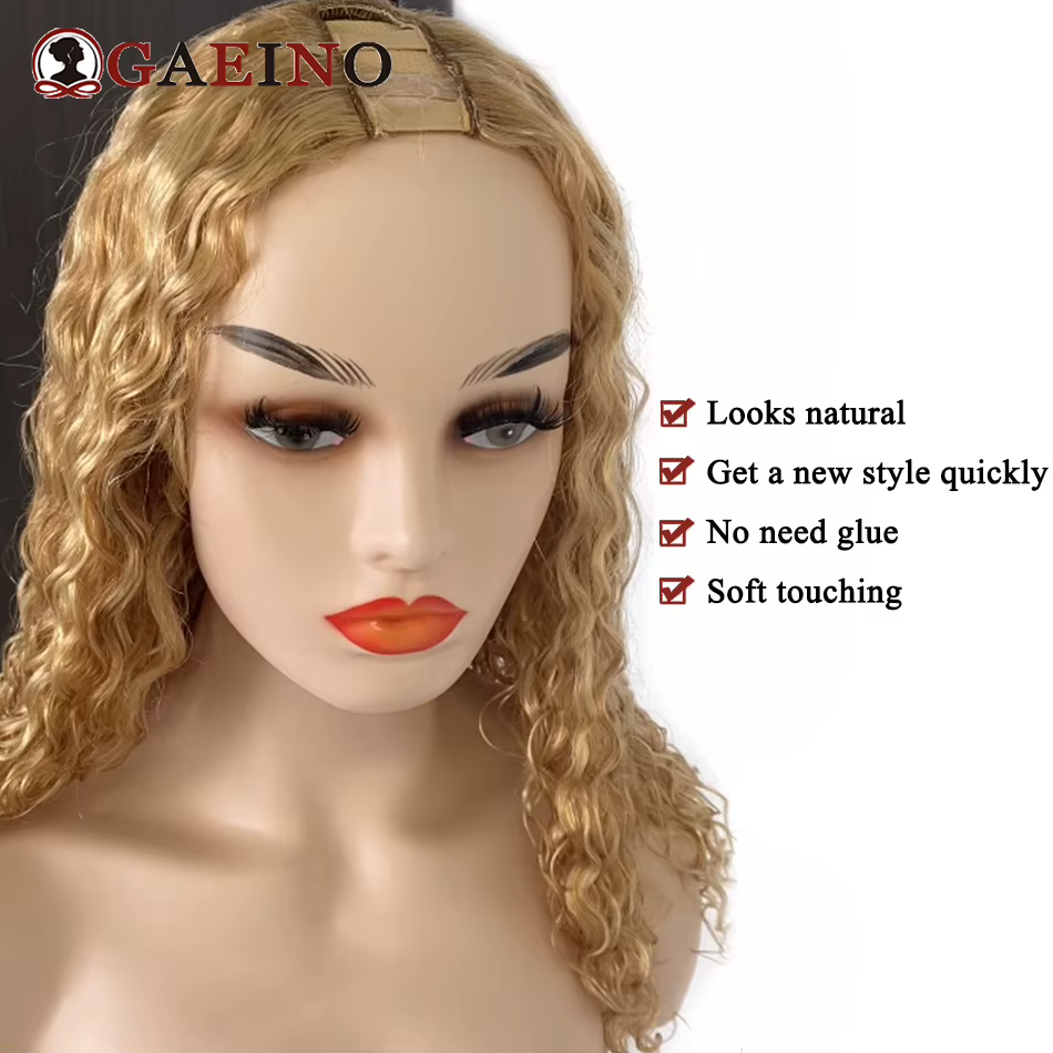 180 densité vague d'eau U partie cheveux perruques P27-613 # vrais cheveux humains pas laisser U par