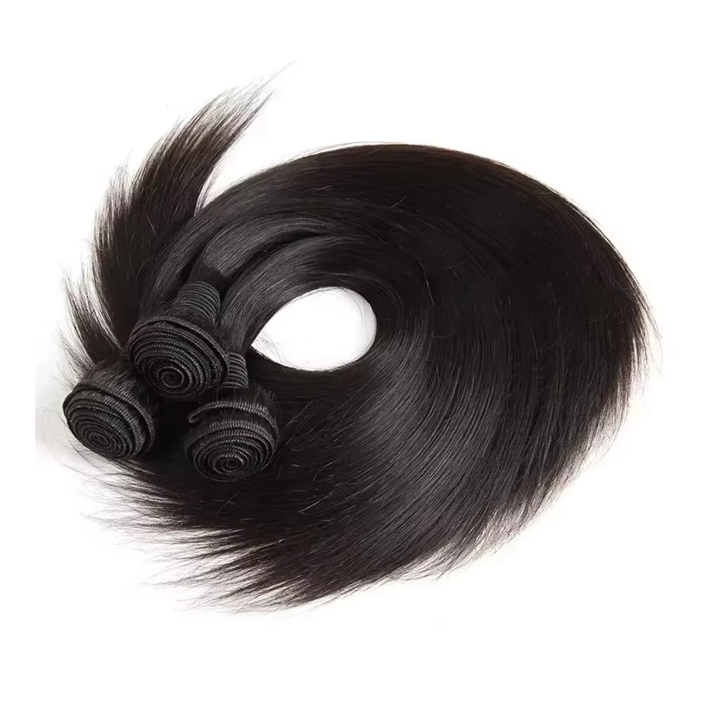 Extensions de Cheveux Humains Lisses Naturels 30-40 Pouces, Grade 16A, Couleur Naturelle Brésilienne