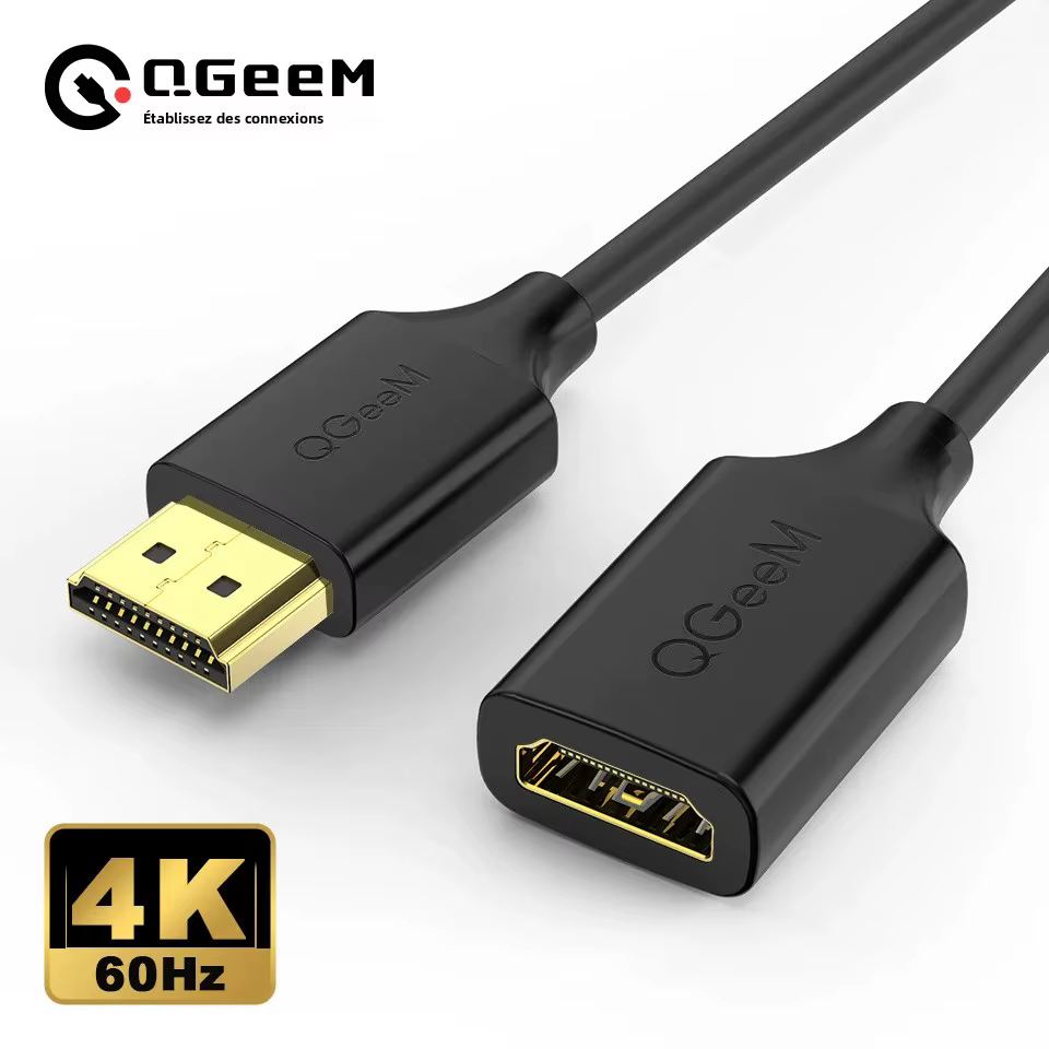 Câble d'extension HDMI 4K QGeeM, adaptateur HDMI 2.0 pour Xiaomi Xbox Series X PS5 PS4 TV Box Ordina