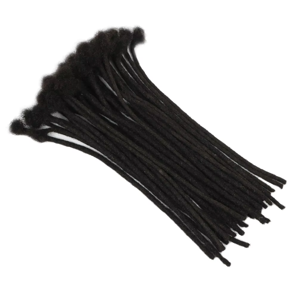 Extensions de dreadlocks noires naturelles, douces, 100% cheveux humains, pour femmes et hommes, ent