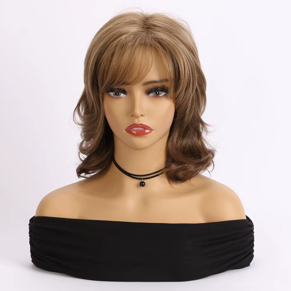 Perruque Synthétique Tendance 2026 pour Femme, Longue Ondulée, pour Cosplay et Fêtes, Coiffure Éléga