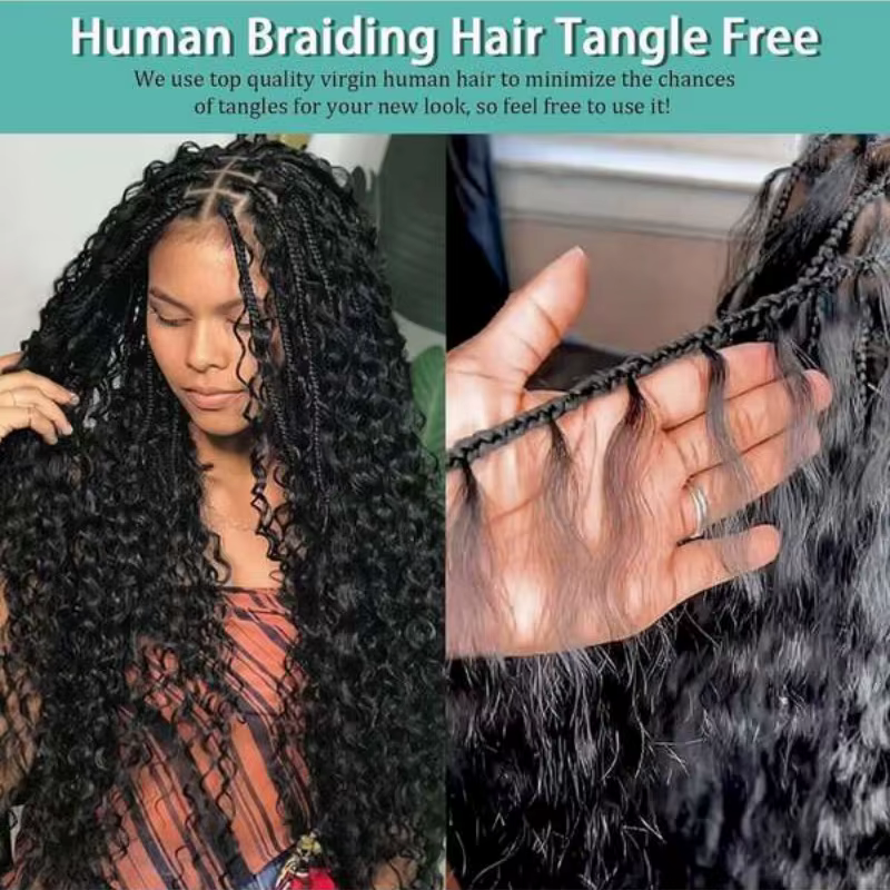 Tressage humain cheveux vague d'eau profonde en vrac 110g 2 paquets de cheveux humains en vrac pour 