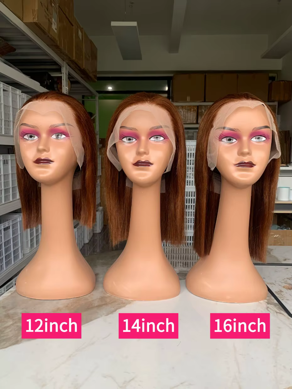 100% 250 densité 13x4 Bob cheveux humains bruts dentelle avant perruque vietnamienne droite 4 couleu