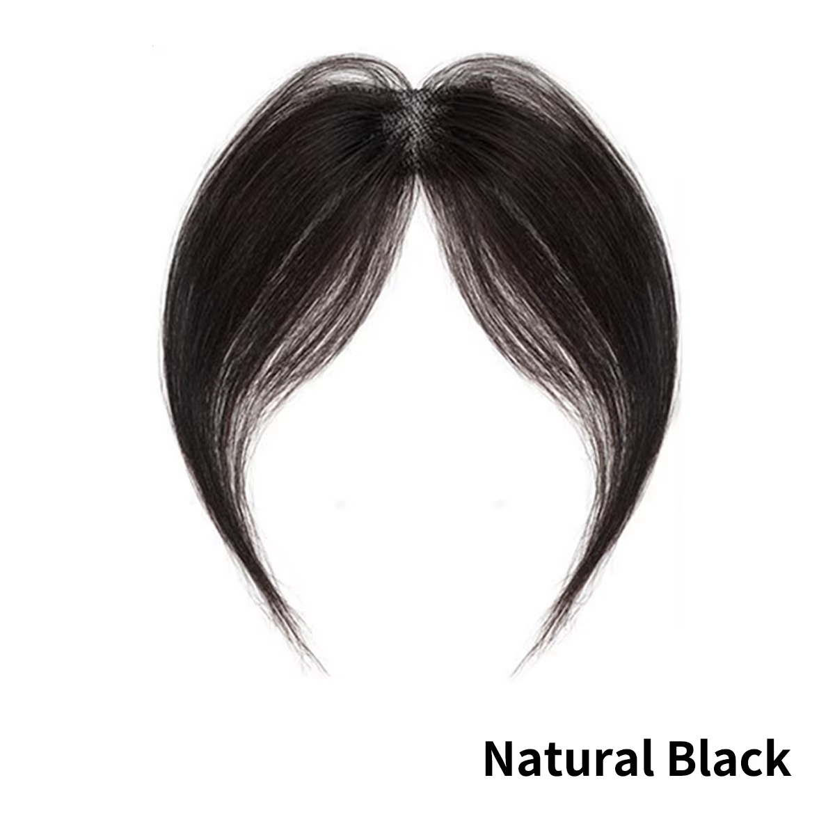 Extensions de cheveux naturels à clipser pour femmes, mini-frange droite Remy, légère, noire naturel